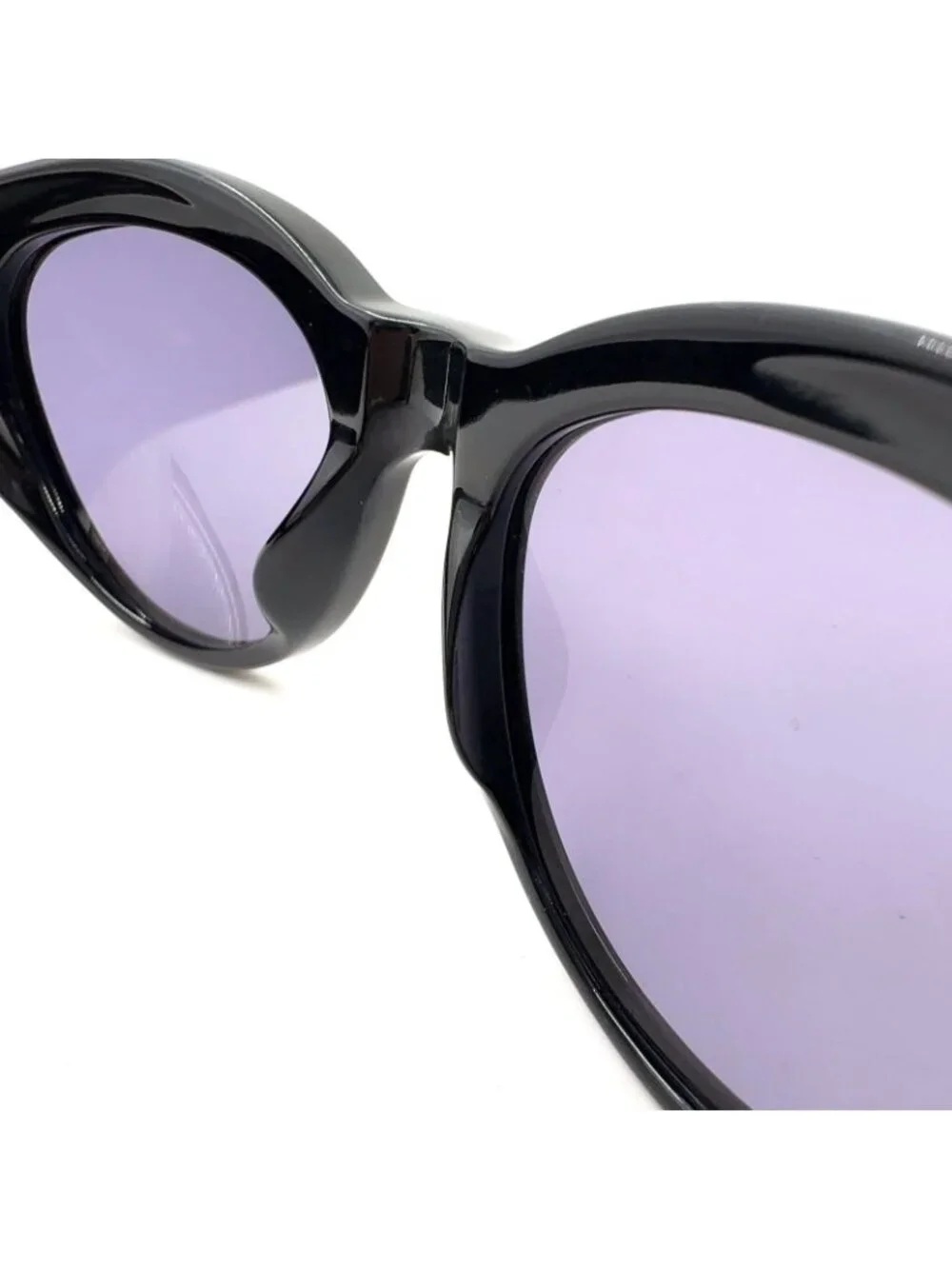 Chanel CC Logo Oval Acetate Gray Black Sunglasses Gold Eyewear